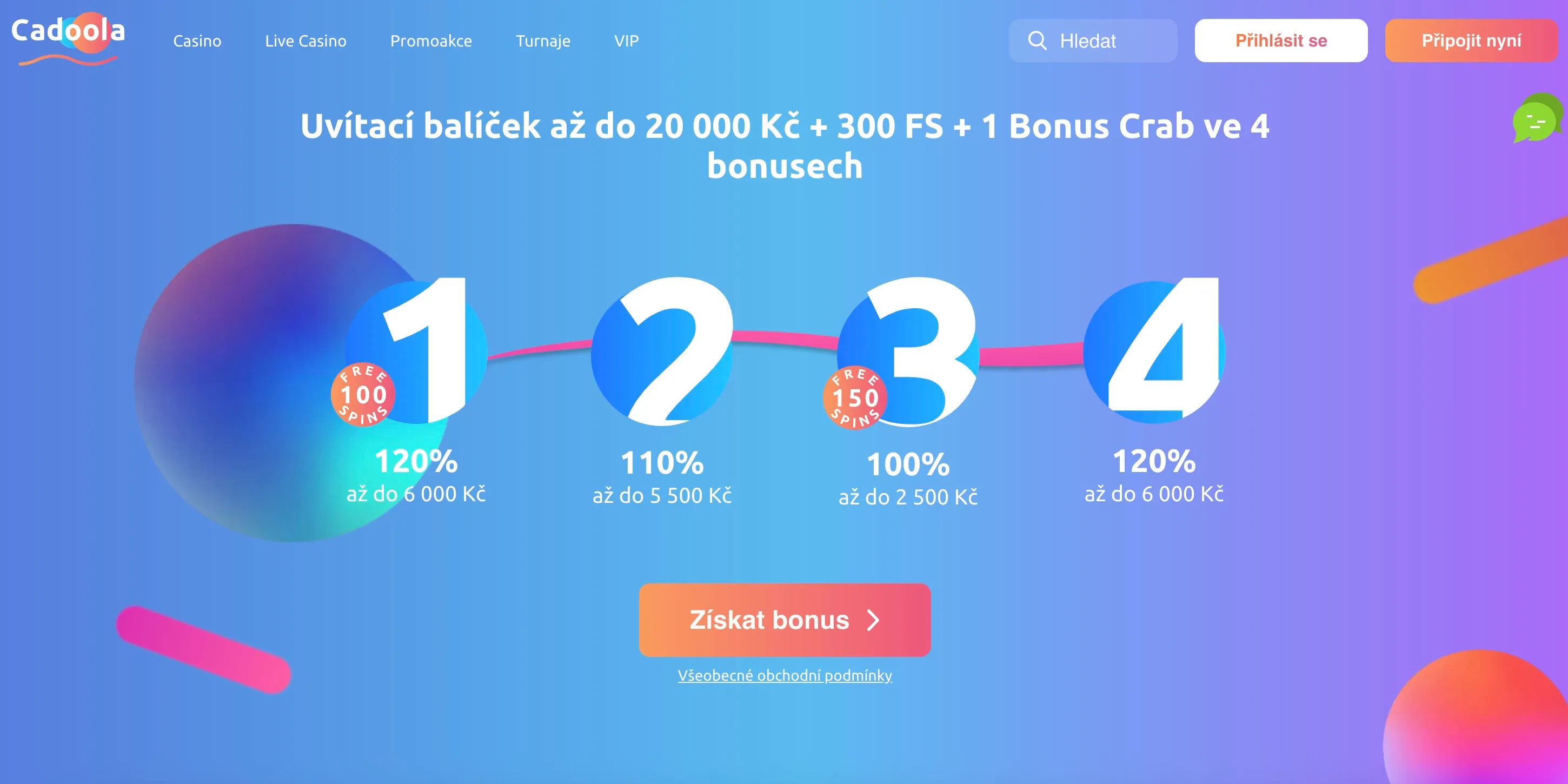 Domovská stránka Cadoola casino